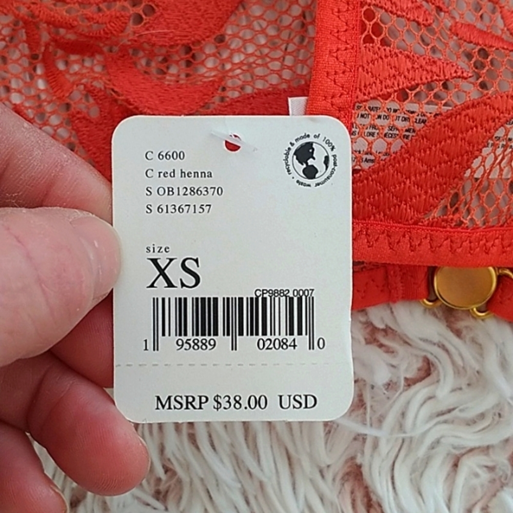 🏵️NWT FP coral red lace bralette - Picture 4 of 6